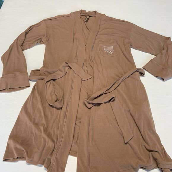 Skims Robe Large Ochre Pink Brown Belted Team USA Olympic Lounge Soft - Picture 4 of 10